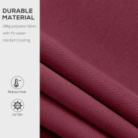 Outsunny 3x4m Retractable Manual Awning Sun Shade Canopy with Fittings and Crank Handle Wine Red(m-4)