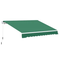 Outsunny Manual Retractable Awning, size (4m x3m)-Green(m-1)