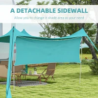 Outsunny Beach Tent Event Shelter with Detachable Sidewall and Carry Bag, for Camping, Trips, Fishing, Picnics, Sky Blue(m-6)