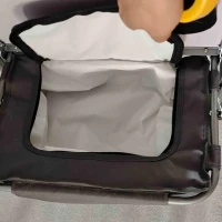 Folding Aluminium Camping Chair, with Cooler Bag Table - Grey(m-8)