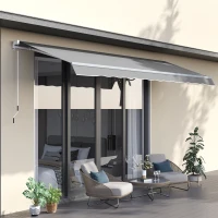 Outsunny Garden Patio Manual Awning Canopy Sun Shade Shelter Retractable 4 Size 5 Colour(m-2)