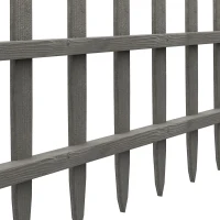 Outsunny 4PCs Wooden Garden Fencing Landscape Edging, Grey(m-8)