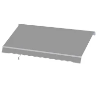 Outsunny Awning Canopy Manual Retractable Porch Sun Shade Shelter 3 x 2m Light Grey(m-11)
