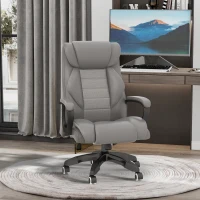 Vinsetto High Back Executive Office Chair 6- Point Vibration Massage Extra Padded Swivel Ergonomic Tilt Desk Seat, Grey(m-10)