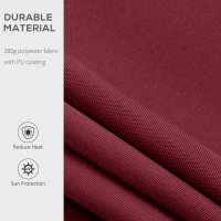 Outsunny 4x2.5m Manual Awning Window Door Sun Weather Shade w/ Handle Red(m-4)