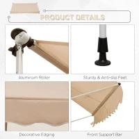 Outsunny 3x1.5m  Adjustable Outdoor Aluminium Frame Awning Beige(m-6)