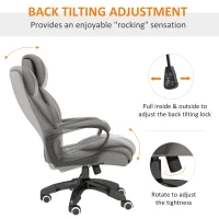 Vinsetto High Back Executive Office Chair 6- Point Vibration Massage Extra Padded Swivel Ergonomic Tilt Desk Seat, Grey(m-7)