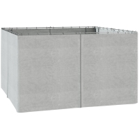 Outsunny Vervangingsgordijn voor paviljoen, set van 4, voor 3x4m paviljoens, 352x205cm, lichtgrijs