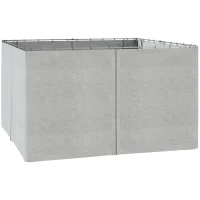 Outsunny Vervangingsgordijn voor paviljoen, set van 4, voor 3x4m paviljoens, 352x205cm, lichtgrijs(m-1)