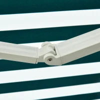 Outsunny Manual Retractable Awning, size (3.5m x2.5m)-Dark Green/White Stripes(m-8)