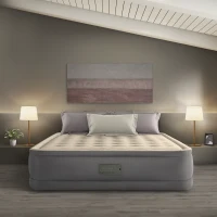 INTEX 64926ND - Materasso Elevated Premiere Matrimoniale Con Tecnologia Fiber Tech, Nuova Pompa Elettrica Incorporata Con Pannello Dati E Porta Usb Cm 152X203X46(m-4)