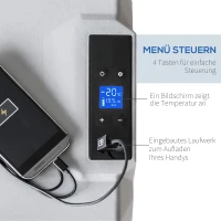HOMCOM Lodówka samochodowa, lodówka, 50L, do -20° C, panel dotykowy, 2 koła, rączka teleskopowa, 58,6 x 37,8 x 54,5 cm, Szary(m-5)