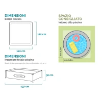 INTEX 57173NP - Piscina Mini Frame Blu Cm122X122X30(m-4)