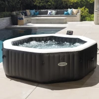 INTEX 28458EX - Pure Spa™ Bubble E Jet Massage Deluxe Ottagonale 201X71 Cm 4 Posti Con Pompa, Riscaldatore, Sistema Purificazione Acqua, Clorinatore, 2 Poggia Testa(m-5)