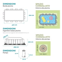 INTEX 26788NP - Piscina Prisma Metal Frame 400X200X100 Cm Con Pompa Filtro E Scaletta(m-9)