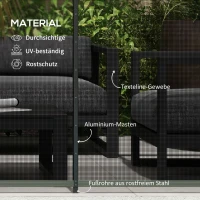 Outsunny Płot Bezpieczeństwa do Basenu, Płot Basenowy dla Dzieci, 4-elementowy, Aluminium/Texline, 365 x 126 cm, Czarny(m-6)