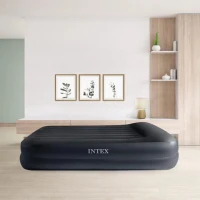 INTEX 64124ND - Materasso Dura-Beam Pillow Rest Matrimoniale Con Tecnologia Fiber Tech, Pompa Elettrica Incorporata 152X203X42 Cm(m-9)
