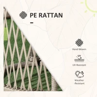 Outsunny Three-Piece Rattan Garden Moon Chair Set - Grey(m-7)