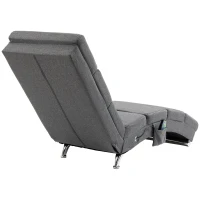 HOMCOM Massagestoel Relaxstoel Ligstoel 8 vibratiepunten, 5 modi, 8 vibratiepunten, 56 x 168 x 84 cm, Grijs(m-12)