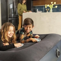 INTEX 64124ND - Materasso Dura-Beam Pillow Rest Matrimoniale Con Tecnologia Fiber Tech, Pompa Elettrica Incorporata 152X203X42 Cm(m-11)