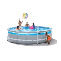 INTEX 26730NP - Piscina Prism Clearview Cm 488X122 Con Pompa Filtro, Scaletta, Telo Base E Copertura(m-2)
