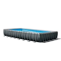 INTEX 26374NP - Piscina Ultra Xtr Frame Rettangolare 975X488X132 Cm, Pompa A Sabbia, Scaletta Doppia, Telo Base, Copertura(m-1)