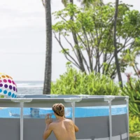 INTEX 26730NP - Piscina Prism Clearview Cm 488X122 Con Pompa Filtro, Scaletta, Telo Base E Copertura(m-6)