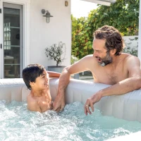 INTEX 28446EX - Chevron Jet And Bubble Deluxe Cm 211X71 4 Posti Quadrata Con Pompa, Sistema Di Purificazione Acqua, Telo Base, Telo Copertura(m-5)