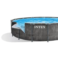 INTEX 26744NP - Piscina Prism Greywood 549X122 Cm Pompa Filtro, Scaletta, Telo Base, Telo Copertura(m-9)