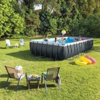 INTEX 26368NP - Piscina Ultra Xtr Frame Rettangolare 732X366X132 Cm, Pompa A Sabbia Combo, Scaletta Doppia, Telo Base, Copertura, Kit Di Pulizia Deluxe E Set Volley(m-2)
