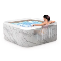 INTEX 28464EX - Calacatta Jet And Bubble Deluxe Cm 211X71 4 Posti Quadrata Con Pompa, Sistema Di Purificazione Acqua, Wif40 Getti,Telo Base, Telo Copertura(m-8)