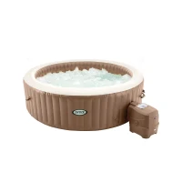 INTEX 28412EX - Simple Spa Plus Bubble Massage Set 236X71Cm 8 Posti Con Pompa, Riscaldatore, Sistema Di Purificazione Acqua, 100 Getti, Telo Base, Telo Copertura, Dispenser Di Cloro(m-1)
