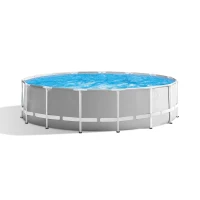 INTEX 26726NP - Piscina Prisma Frame 457X122 Cm Con Pompa Filtro, Scaletta Doppia, Telo Base E Copertura(m-1)