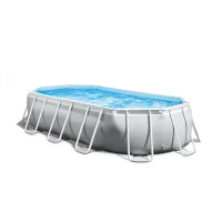INTEX 26796NP - Piscina Prisma Ovale 503X274X122 Cm Con Pompa Filtro, Scaletta Doppia, Telo Base, Copertura(m-1)