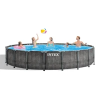 INTEX 26744NP - Piscina Prism Greywood 549X122 Cm Pompa Filtro, Scaletta, Telo Base, Telo Copertura(m-2)