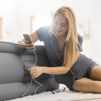 INTEX 64926ND - Materasso Elevated Premiere Matrimoniale Con Tecnologia Fiber Tech, Nuova Pompa Elettrica Incorporata Con Pannello Dati E Porta Usb Cm 152X203X46(m-8)