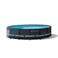 INTEX 26326NP - Piscina Ultra Xtr Frame 488X122 Cm Pompa A Sabbia, Scaletta Doppia, Telo Base, Copertura(m-1)