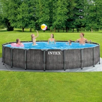INTEX 26744NP - Piscina Prism Greywood 549X122 Cm Pompa Filtro, Scaletta, Telo Base, Telo Copertura(m-4)