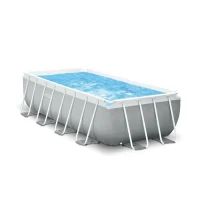 INTEX 26792NP - Piscina Prisma Metal Frame 488X244X107 Cm Con Pompa Filtro,Scaletta,Telo Base, Copertura(m-1)