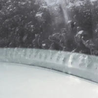 INTEX 28442EX - Pure Spa Greywood Deluxe 216X71Cm 6 Posti Con Pompa, Riscaldatore, Sistema Purificazione Acqua, 2 Poggia Testa, Luce Led Multi Color(m-5)