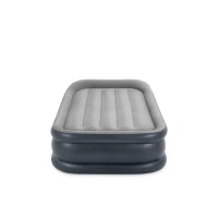 INTEX 64132ND - Materasso Dura-Beam Pillow Rest Deluxe Singolo Bicolor Con Tecnologia Fiber Tech, Pompa Elettrica Incorporata 99X191X42 Cm(m-3)