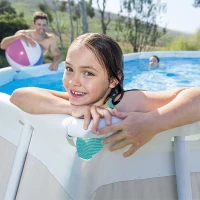 INTEX 26798NP - Piscina Prisma Ovale 610X305X122 Cm Con Pompa Filtro, Scaletta Doppia, Telo Base, Copertura(m-5)