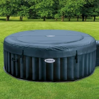 INTEX 28430EX - Purespa Plus Bubble Massage Set Navy 196X71Cm 4 Posti Con Pompa, Riscaldatore, Sistema Di Purificazione Acqua, 140 Getti, Telo Base, Telo Copertura, Dispenser Di Cloro, 2 Poggia Testa(m-11)