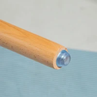 HOMCOM Set van 2 Barkrukken in Scandinavisch Design, Met Voetensteun, 38,5 cm x 42,5 cm x 91 cm, Natuurlijk Hout + Wit(m-9)