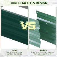 Outsunny Wysokie łóżko ogrodowe ze stali, donica do sadzenia, bezrdzeniowy skrzynia na kwiaty, warzywnik z otwartym dnem, ziołowy ogródek do ogrodu, balkonu, zielony, 120 x 60 x 30,5 cm(m-7)