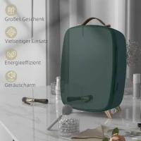 HOMCOM Mini Koelkast Beauty Fridge, 4 L Capaciteit, 20,3 x 26,3 x 28 cm, Donkergroen(m-7)