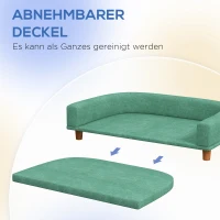 PawHut Legowisko dla psa, sofa dla psa, sofa dla zwierząt, Eukaliptus, 98 x 67 x 25 cm, Zielony(m-5)