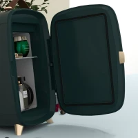 HOMCOM Mini Koelkast Beauty Fridge, 4 L Capaciteit, 20,3 x 26,3 x 28 cm, Donkergroen(m-9)