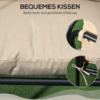 Outsunny Zestaw mebli ogrodowych 3 szt, zestaw bistro z 2 krzesłami, 1 stolikiem, zestaw mebli balkonowych z poduszkami, zestaw mebli ogrodowych na balkon, taras, stal, beżowy(m-5)