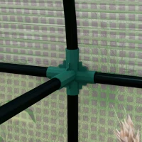 Mini tunel cieplarniany Outsunny, tunel dla roślin, z 2 strefami do uprawy, rolowane drzwi, 185 x 94 x 150 cm, Zielony(m-8)